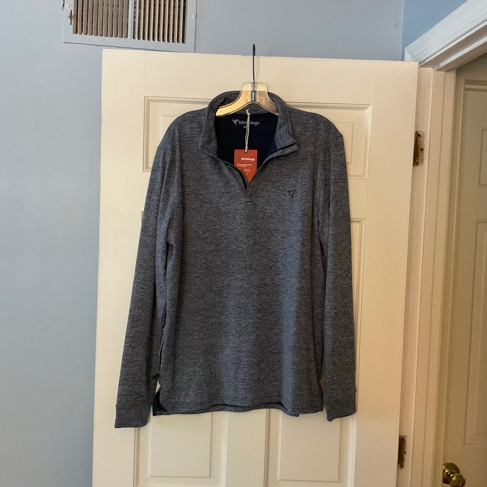 Birddogs Suburban Meyer Quarter Zip Pullover Dark Navy Heather Mens Medium NWT